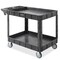 Dryser Utility Cart with Wheels, 46" x 25" Heavy Duty 550 lb. Capacity with Shelves - 2 Tier Rolling Cart with Two 5" Swivel Casters for Warehouse, Garage, Cleaning